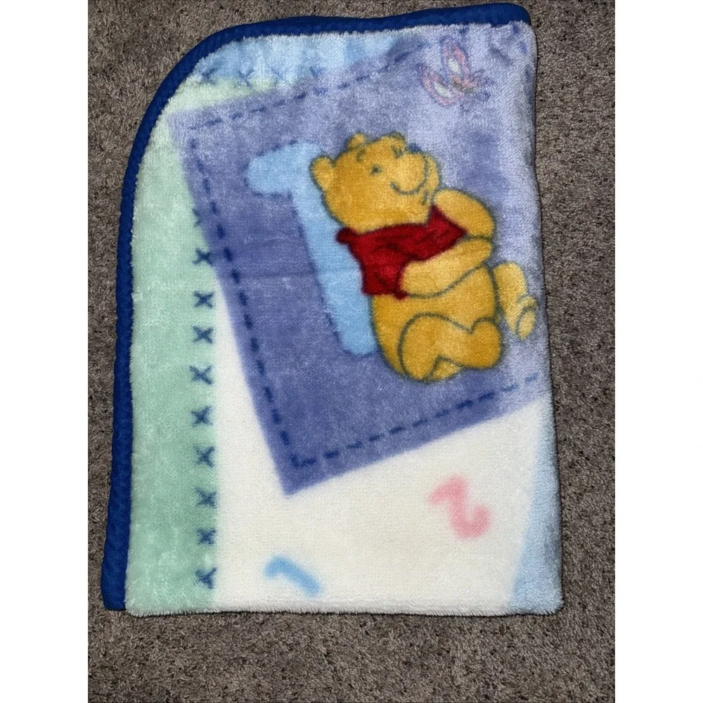 Vtg Crown Crafts Winnie The Pooh Baby Blanket 1‎ 2 3 30